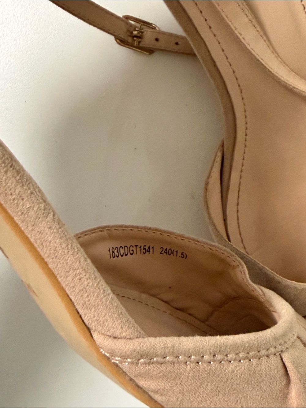 Nude Suede Ruffle Pointed-Toe Heels - Picture 4 of 4